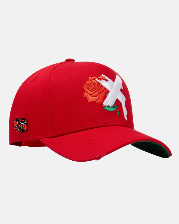 X ROSE LOGO CAP - RED - Gxngclothing