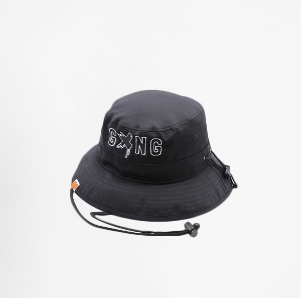 GXNG LOGO BUCKET HAT - BLACK/WHITE - Gxngclothing