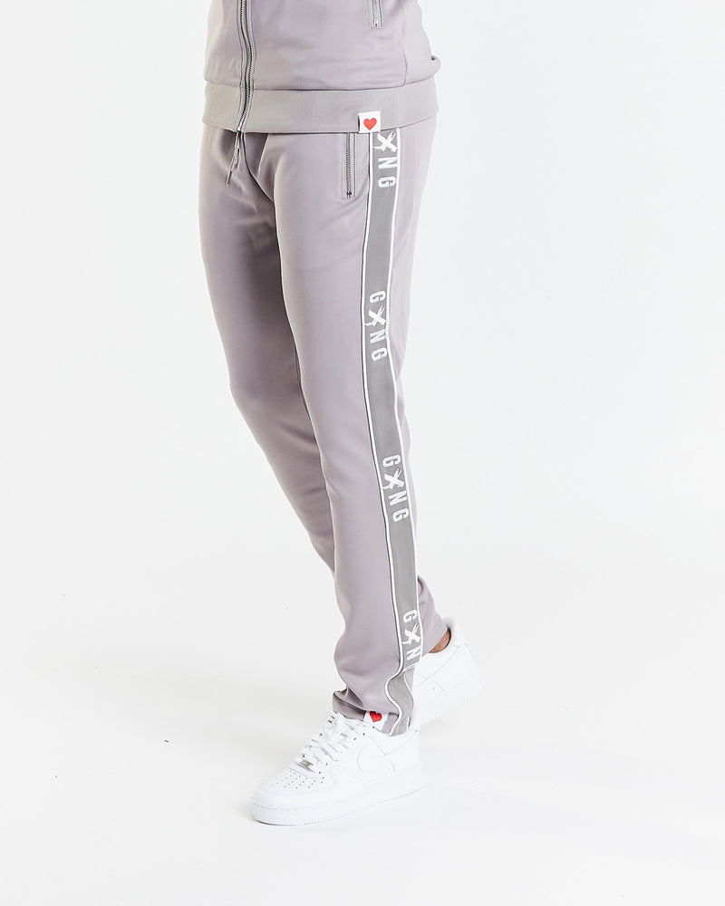 TAPE TRACKSUIT BOTTOMS - GREY - Gxngclothing
